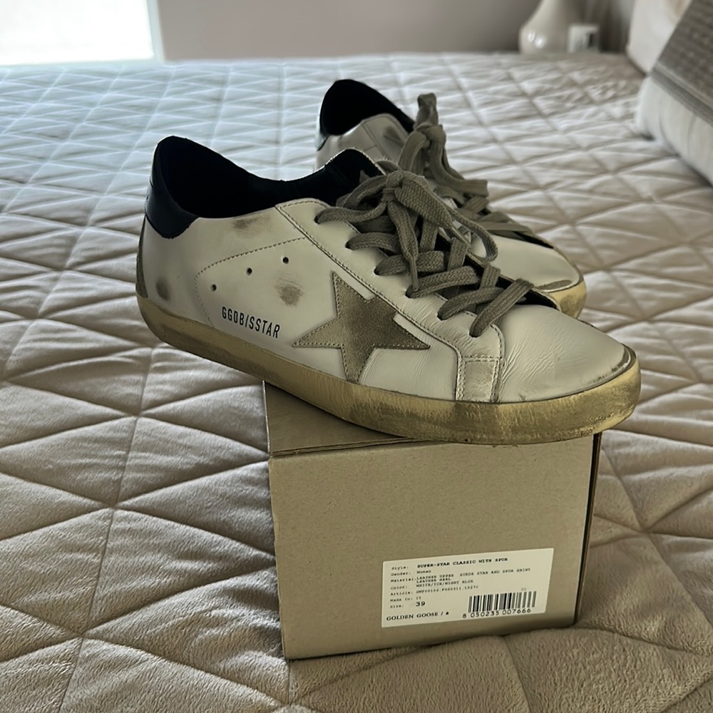 Golden Goose Super Star low-top sneaker (white/ice/midnight blue)